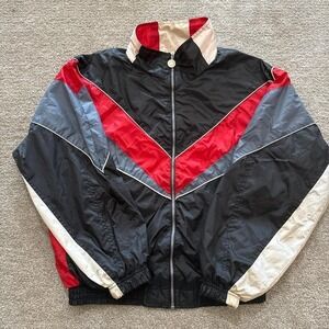 Vintage 80s Wilson Track Jacket XL Red Black Windbreaker
